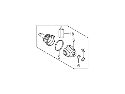 Hyundai 49580-C1350 Joint & Boot Kit-Front Axle Wheel