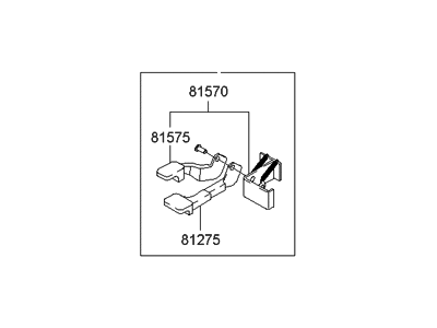 Hyundai 81570-22012 Handle Assembly-Fuel Filler Trunk Lid