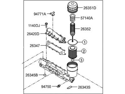 Hyundai Genesis Coolant Filter - 26300-3C250