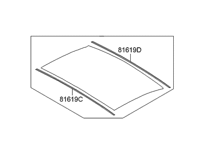 Hyundai 81616-3V010 Panorama Roof Glass Assembly, Rear