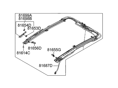 Hyundai 81650-3V000 Rail Assembly-PANORAMAROOF MECHANI