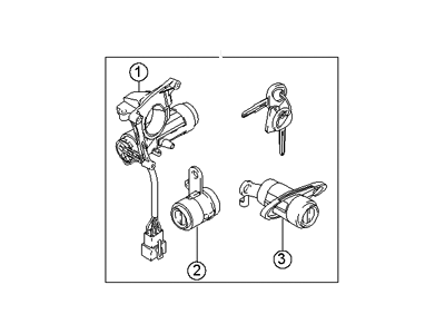 Hyundai 81905-25C10 Lock Key & Cylinder Set