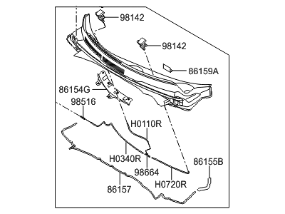 Hyundai 86150-2V000 Cover Assembly-Cowl Top