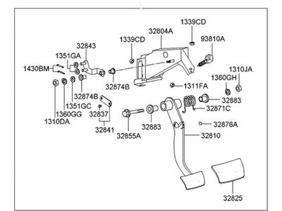 2002 Hyundai XG350 Brake Pedal - 32800-38375