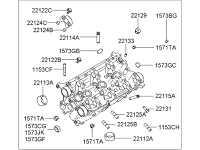 2004 Hyundai Tucson Cylinder Head - 22100-372A0