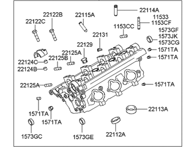 2004 Hyundai Tucson Cylinder Head - 22100-372B0