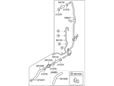 Hyundai 59140-D2000 Hose Assembly-Vacuum