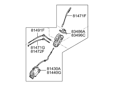 Hyundai 81420-D2011 Latch Assembly-Rear Door,RH