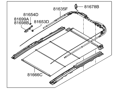 Hyundai 81646-2W000-OM Rail Assembly-PANORAMAROOF MECHANI