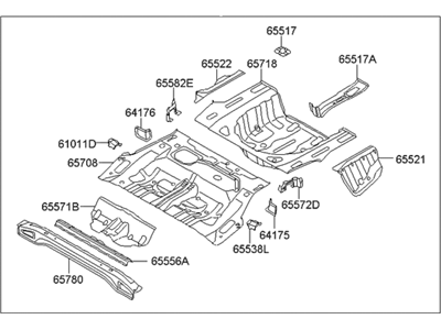 Hyundai 65510-3V100 Panel-Rear Floor