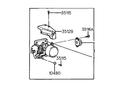 1990 Hyundai Scoupe Throttle Body - 35100-22010