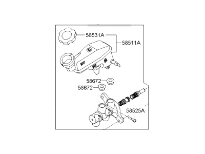 2014 Hyundai Elantra Brake Master Cylinder Reservoir - 58510-3X520