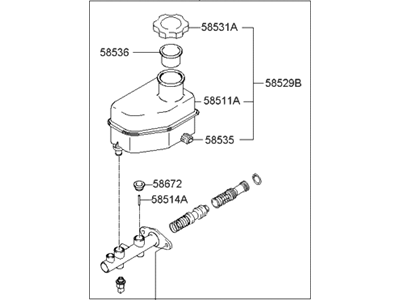 2006 Hyundai Tiburon Brake Master Cylinder Reservoir - 58510-2C520