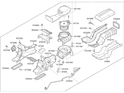 Hyundai 97900-D2000 Console Blower Unit