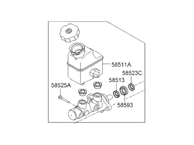 Hyundai Veracruz Brake Master Cylinder Reservoir - 58510-3J800