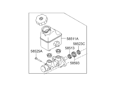 2007 Hyundai Veracruz Brake Master Cylinder - 58510-3J800