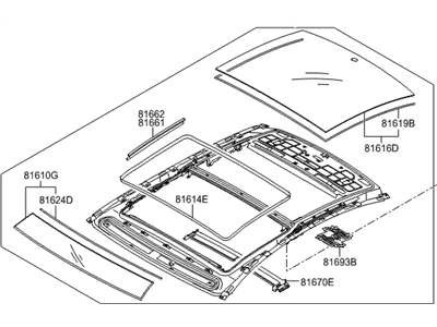 Hyundai 81610-B1000 Panorama Roof Frame Assembly