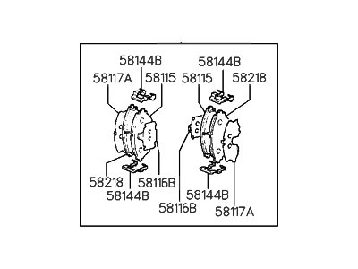 1990 Hyundai Sonata Brake Pad Set - 58101-33A00