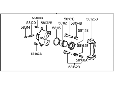 1988 Hyundai Sonata Brake Caliper - 58190-33A00