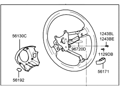 2004 Hyundai Tiburon Steering Wheel - 56110-2C551-LK