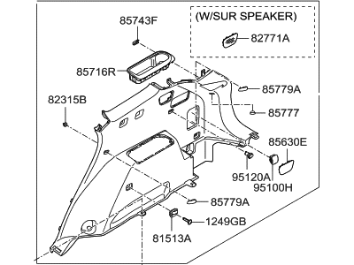 Hyundai 85740-B8500-NBC Trim Assembly-Luggage Side RH