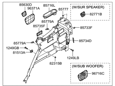 Hyundai 85730-B8040-RYN Trim Assembly-Luggage Side LH