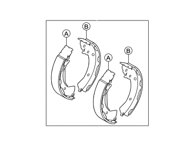 Hyundai 58350-F3A00 Shoe & Lining Kit-Rear Brake