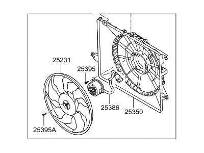 2015 Hyundai Santa Fe Sport Fan Motor - 25380-4Z500