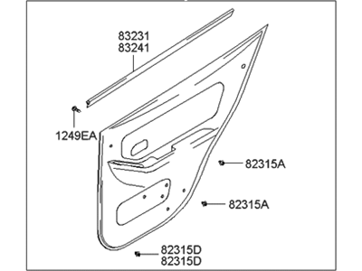 Hyundai 83302-2D030-EW Panel Complete-Rear Door Trim,RH