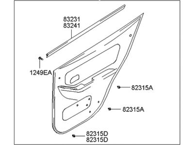 Hyundai 83302-2D360-RG Panel Complete-Rear Door Trim,RH