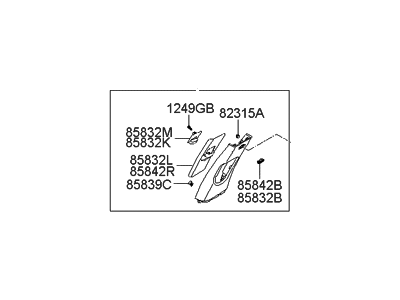Hyundai 85830-3M000-V2 Trim Assembly-Center Pillar Upper LH