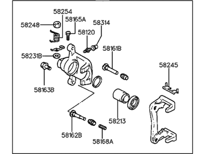 1995 Hyundai Elantra Brake Caliper - 58320-28A00