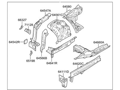 Hyundai 64600-D2000 Panel Complete-Fender Apron,RH