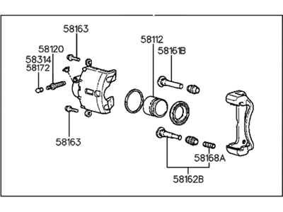 Hyundai 58190-29A20 CALIPER Kit-Front Brake,RH