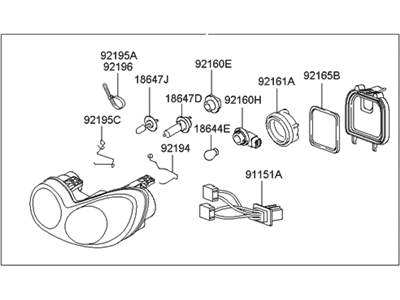 2005 Hyundai Sonata Headlight - 92102-3D050