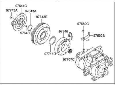 2011 Hyundai Accent A/C Compressor - 97701-1E100