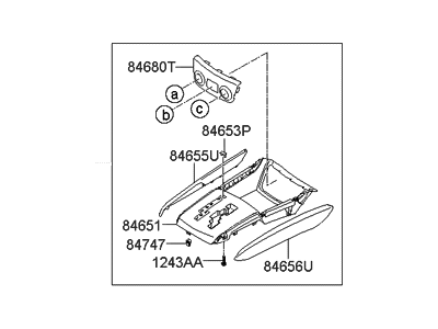 Hyundai 84650-2H730-9P Cover Assembly-Console Upper