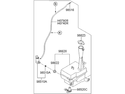 Hyundai 98610-2H000 Reservoir & Pump Assembly-Washer