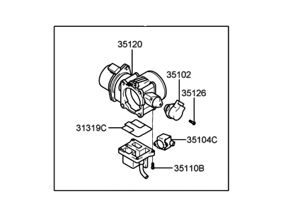 2002 Hyundai XG350 Throttle Body - 35100-39050