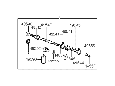 1994 Hyundai Accent Axle Shaft - 49508-22B00