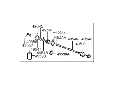 1996 Hyundai Accent Axle Shaft - 49507-22B00