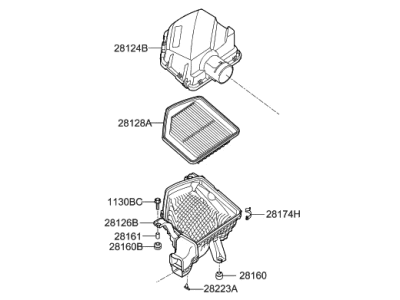 Hyundai Genesis G80 Air Filter Box - 28122-B1600