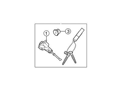 Hyundai 81905-2S112 Lock Key & Cylinder Set