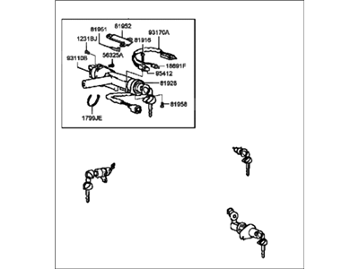 Hyundai 81905-38270 Lock Key & Cylinder Set