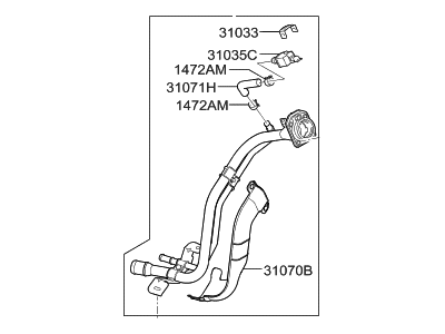 2016 Hyundai Veloster Fuel Filler Neck - 31030-2V501