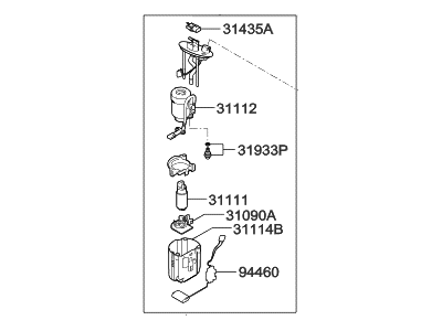 Hyundai 31110-4R600 Complete-Fuel Pump