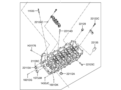 Hyundai Equus Cylinder Head - 22110-3F401