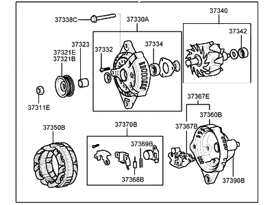 2000 Hyundai Sonata Alternator - 37300-37110-RM