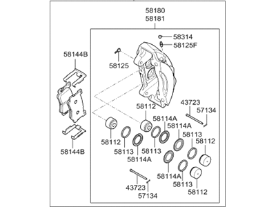 2017 Hyundai Genesis G90 Brake Caliper - 58110-D2120