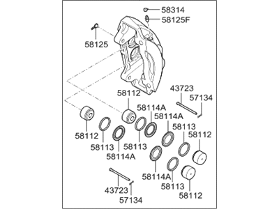 2019 Hyundai Genesis G90 Brake Caliper - 58190-D2A10